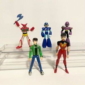 Mega Man Ben 10 Super Robot Chogokin Action Figure Lot 3” 4” Y2K Toy Vintage